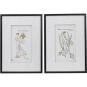A&B Home SM78456 Smithsonian Black/White/Yellow Wall Art, Assorted Goddesses