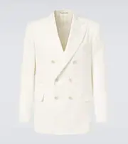 [Brunello Cucinelli] Brunello Cucinelli Pinstripe wool and cotton suit jacket AU 99 white