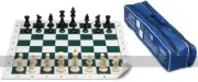 School Chess Set by Cayro - plastic mat board with large pieces in bag (UK)