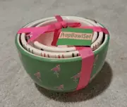 NEW Set of 3 Nesting Prep Bowls Boston Warehouse Christmas Flamingo