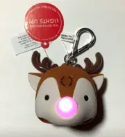 Bath & Body Works Light Up Nose Rudolf Reindeer Pocket *Bac Holder Key Chain NWT