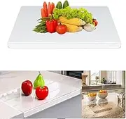 Transparent Acrylic Anti-Slip Cutting Boards for Kitchen Counter, Acrylic Clear Non Slip Chopping Board Cutting Board with Lip, Clear Countertop Protector Board for Kitchen (L (23.5x17.5 inches))