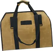 DECORNIJIA Capacity Log Tote Bag Waxed Canvas Firewood Carrier for Outdoor Use Log Holder with Enclosed Contain Debris for Camping