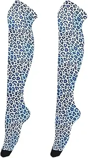 [miaozhen] Knee-High Stockings Fashionable for Daily Office Wear calcetines de navidad para mujer Cheetah Fur Skin Blue, Cheetah Fur Skin Blue