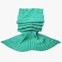 在飛比找Yahoo!奇摩拍賣優惠-蓋毯亞馬遜ins美人魚尾巴毯子針織毛毯桂花針仿羊絨線毯兒童保