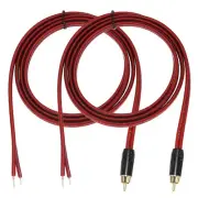 2 Pcs Gold Plated RCA Cable, 4.9ft (1.5 Meter) RCA to Bare Wire Open End