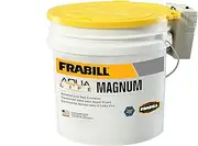 Frabill Bait Bucket with Aerator | 4.25-Gallon Live Bait Storage Bucket with Portable Aerator and Storage Lid