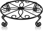 Black Plant Stand for Flower Pot Heavy Duty Potted Holder Indoor Outdoor Metal Rustproof Iron Garden Container Round Supports Rack for Planter Bronze, Pumpkin Stand Outdoor