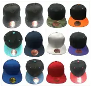 Kid's Plain Blank Snapback Baseball Flat Brim Adjustable Cap Hats LOT Of 12pcs