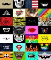 I'm Actually Smiling Masks Cotton Quilting Fabric Panel