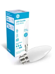 GE 4W Opal LED Candle BC Globe in Cool White