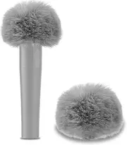Geekria for Creators Furry Windscreen Compatible with Shure SM57, SM81-LC Mic DeadCat Wind Cover Muff, Fluff Cover Windshield, Wind Noise Reduction (Grey / 2 Pack)