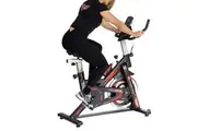 Kangaroo Fitness Spin Exercise Bike Red | Indoor Cycling Bike for Home Gym, 150kg Weight Capacity