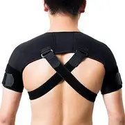 Kuangmi Double Shoulder Support Strap Adjustable Bandage Sports Double Shoulder Brace Wrap Belt Band Pad Back Support Protector (Size : X-Large)