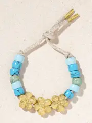 [Carolina Bucci] Carolina Bucci - Mykonos Forte Beads 18-karat Gold And Lurex Multi-stone Bracelet Kit - Turquoise - One size One size Blue