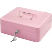 Steel Cash Box Money Tray,Storage Safe Lock Box with Key,Money Saving Organizer
