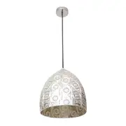 CLA LIGHTING Sari Interior Patterned Ellipse Pendant Light - Chrome