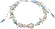 [NSSHEL] Bohemian Style Shell Foot Chain for Women Starfish Sea Turtle Design Waterproof Beach Bead Weaving Ankle Chains Bracelets Summer Simple Handmade Chain Anklets Beach Foot Chain Jewelry for Women Gifts