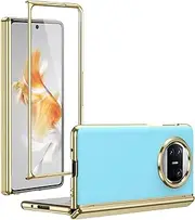 Phone Flip Cases Compatible with Huawei Mate X3 Plating Case with Screen Protector Hinge Case,Drop Protection, Scratch Resistant & Shock-Absorbent - Slim Design Frosted Folding Cover Wallet Case(Blue1