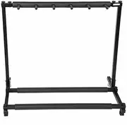 Multi Guitar Stand 5 Multiple Holder Instrument Display Stand Folding Padded Storage Organizer Rack Band Stage Bass Slot for Electric Acoustic Guitar
