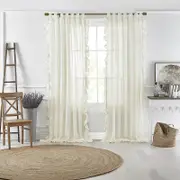 Elrene Home Fashions Bella Tab-Top Ruffle Sheer Window Curtain Panel, 52 x 95