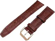 [GGZONE] RHAIYAN Compatible with IWC Strap Watch Accessories Watch Bracelet Genuine Leather Watch Belt Compatible with IWC Watch Strap Watch Band Specific (Color : BroRoseGoldClasp1, Size : 22mmWithMark)