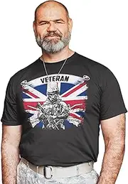 [Purple Print House] British Veteran T Shirt for Men Ex Royal Marine Soldier Navy Air Force Retiring Army Dad Grandad Birthday