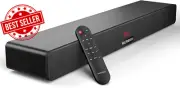 28" Wooden Sound Bar 150W 2.1CH Subwoofer 5 EQ Modes ARC Optical AUX BT 3D