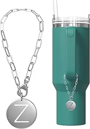 [TMNOVO] Stanley Cup Accessories Charms - Gold Or Silver Stanley Cup Charm - Initial Stanley Charms For Your Water Bottle Charms - Fits Yeti Accessories, Stanley Accessories 40 Oz And Hydro Flask Accessories For Women Jewelry - Stanley Cup Charms