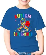 [Generic] Autism is My Superpower Puzzle Pieces Autism Awareness Kids Shirt Girl Boy