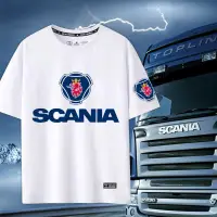 在飛比找蝦皮購物優惠-scania saab汽車重卡司機短袖T恤男女純棉衣服短袖