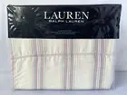 Ralph Lauren 100% Cotton Claudia Stripe Print 4 pc Sheet Set Queen or King Size