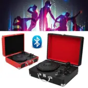 Retro Turntable Vinyl Record Player Bluetooth Speakers PH/ INT/ BT 2.0 Suitcase