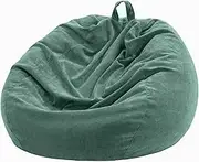 Nobildonna 3 ft Bean Bag Chair Cover (No Filler) 35"×43" Large Stuffed Animal Storage Bean Bag Washable Big Beanbag Chair Cover Premium Corduroy Stuffable Bean Bag Cover for Adults,Kids,Green 300L