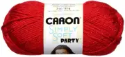 Caron Simply Soft Party Yarn-Rich Red Sparkle H97PAR-15