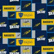 University of Toledo Rockets Patchwork Fleece Fabric-Fleece Blanket Fabric