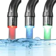3-Color Temperature Sensitive Gradient LED Water Faucet Light Water Stream Co...
