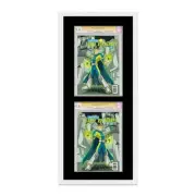 White Comic Book Frame with Black Mat - 2 Openingss to Display 3 CGC, CBCS or PG