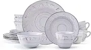 Pfaltzgraff Trellis Lodge 16 Piece Dinnerware Set, Service for 4, White
