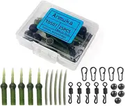 Carp Fishing Kit 25pcs Carp Rig Tackle Equipment Fishing Tail Tip Tubes Safe Pins Beads Swivels Soft Tubes Black One Size