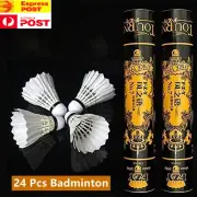24Pcs Badminton Shuttlecocks Durable Gooes Feather Ball Sport Training Badminton