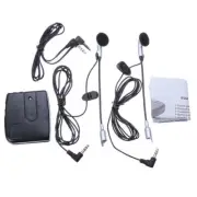 Motorcycle Intercom Host With Headphones Kit Helmet Wired Walkie Talkie