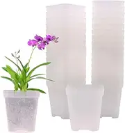 [GGOUPTY] Plastic Clear Square Plant Pots 7 cm 30 Pcs Transparent Succulent Planter Nursery Pots for Flower Staring Seedling