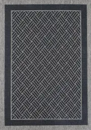 Sisalo Grey Geometric Ikat Bordered Rug