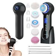 2 in 1 Rechargeable Facial Cleansing Brush with LCD Screen Blackhead Remover Pore Vacuum Suctioner