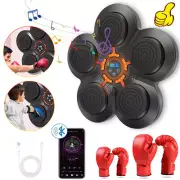 Music Boxing Machine, Smart Bluetooth Wall-Mounted Punching Trainer with Gloves