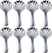 LUXCONE Mini Salt Spoons for Canisters, Tiny Size 3.9'' Shell Short Handle Spoons for Spices, Sugar, Coffee, Powder, Tea and Dessert, Small Scoops for Jars, 8 PCS