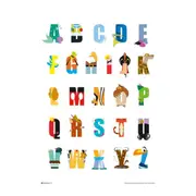 Disney Animation Alphabet Mania Poster 91.5x61cm Kids/Child Room Art Decor