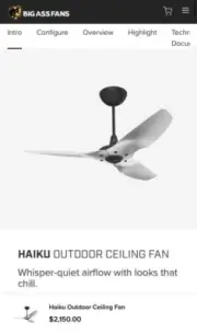 Big Ass Fans Haiku Outdoor Fan 52" Brushed Aluminum Wifi Bluetooth