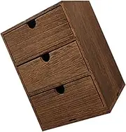 TEMPNAP Wooden Multi Layer Storage Box Brown Retro Design Capacity Drawer Organizer for Home Office Use Versatile Sundry Sorting Smooth Surface with Convenient Pull